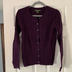 Eddie Bauer plum cardigan